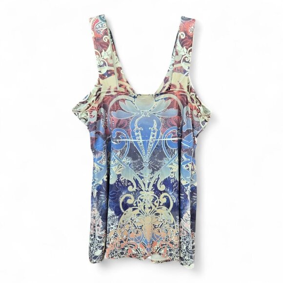 Live & Let Live Womens Medium Beaded Flowy Tank Top - Picture 2 of 5